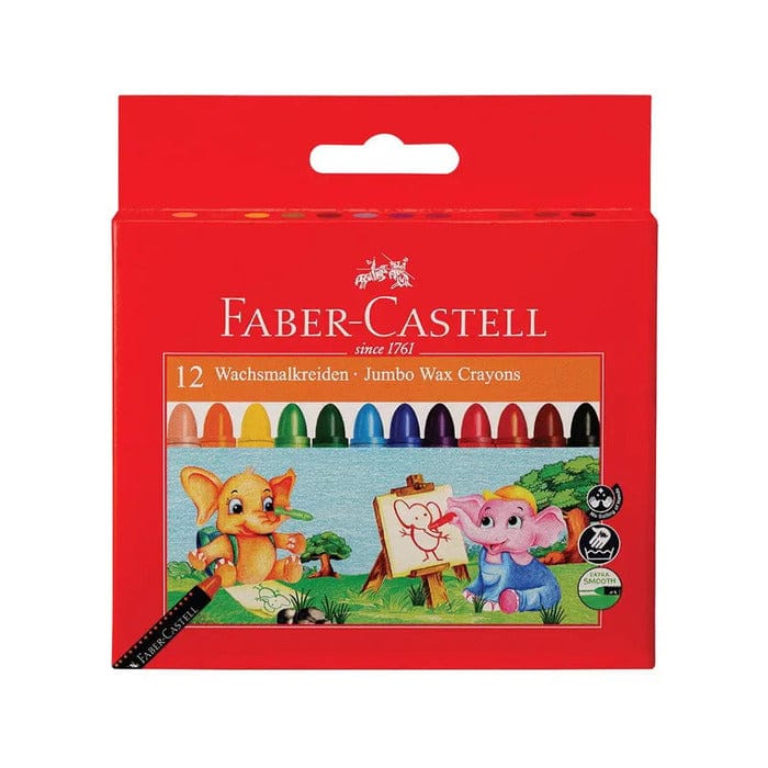 Faber Castell Jumbo Wax Crayon Sets (Choose Size)-SET OF 12