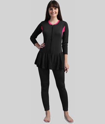 N-Gal Polyester Black One Piece Swimsuit without Skirt - Single