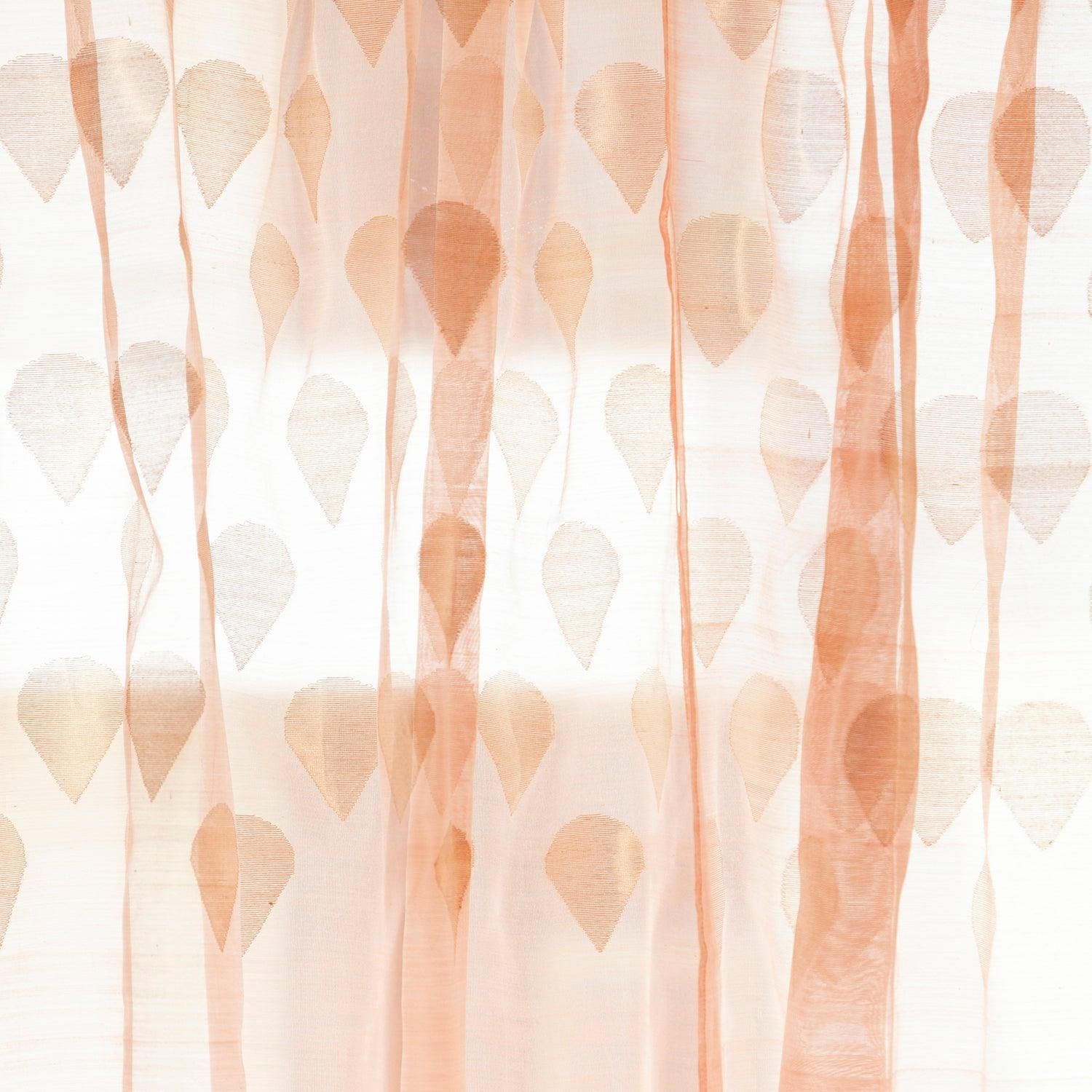 Handwoven Chanderi Curtain Pink Teardrop 7ft