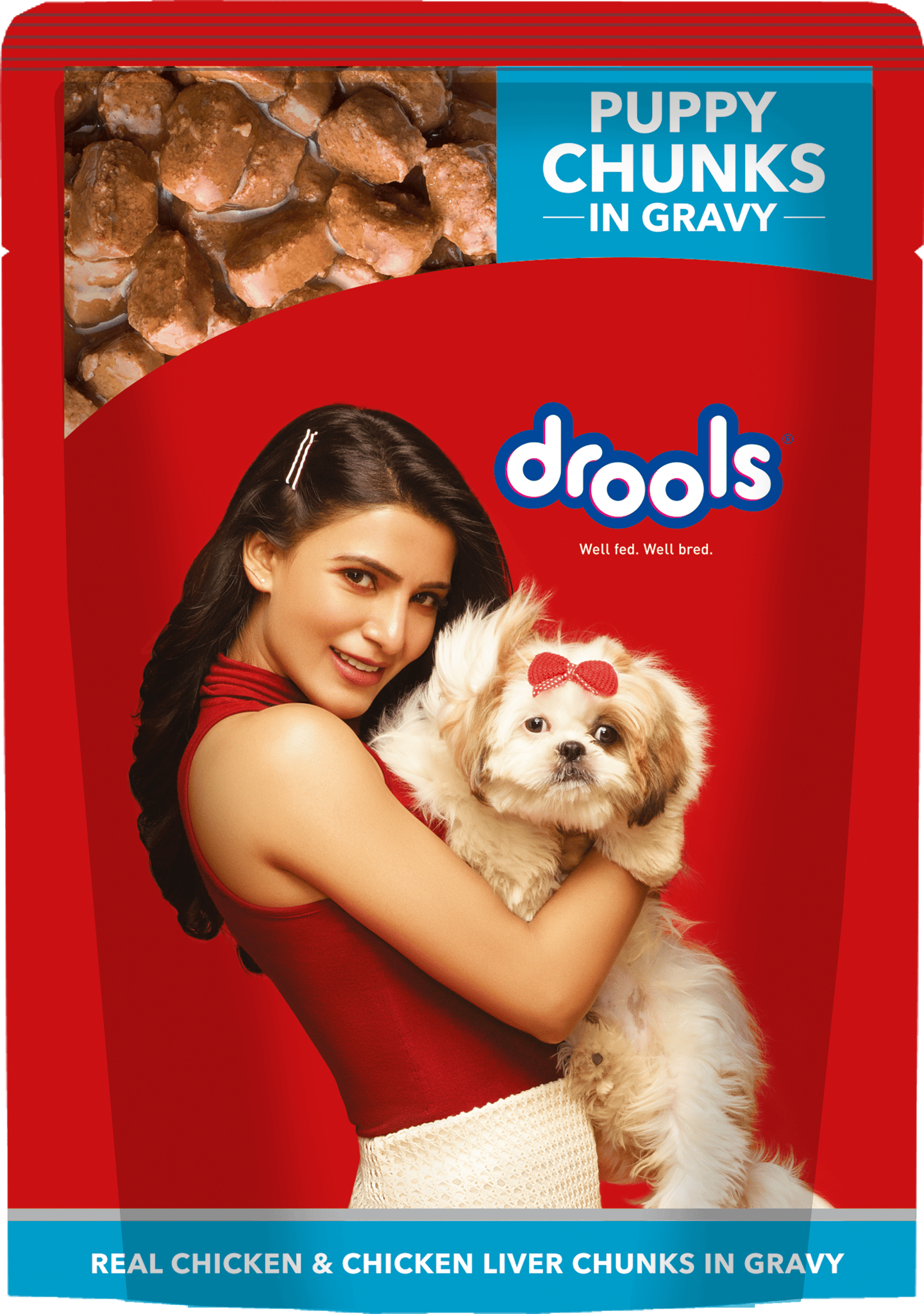 Drools Puppy Wet Dog Food, Real Chicken and Chicken Liver Chunks in Gravy, 30 Pouches (30 x 150g)
