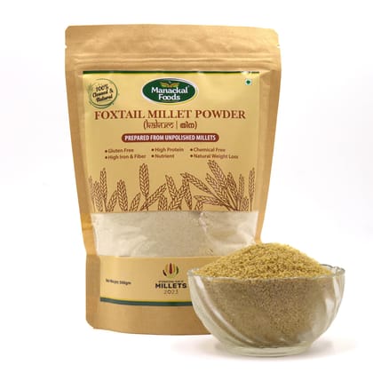 Foxtail Millet Powder500g | Natural Gluten-Free Flour | Rich in Fiber & Protein | Healthy Alternative to Wheat | No Preservatives | 500g