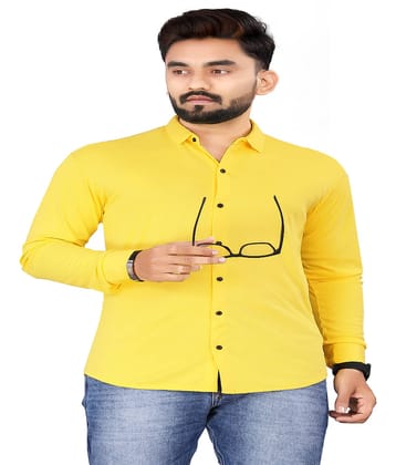 jeevaan... the perfact fashion Cotton Blend Slim Fit Solids Full Sleeves Men's Casual Shirt - Yellow ( Pack of 1 )