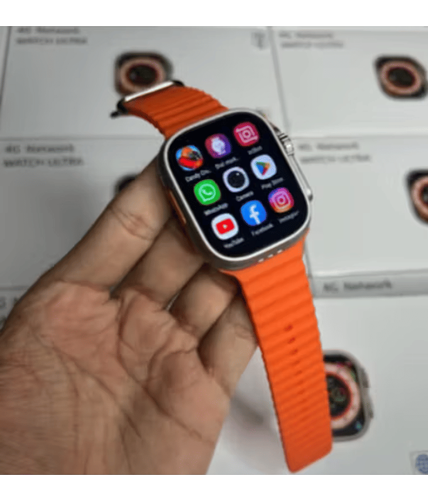 T800 Ultra Smart Watch with Beautiful Strap, Bluetooth Calling Smart Watch, 1.99" Touch Display with Fitness & Outdoor, Health & Medical Tracker, 8 Unique UI Interactions (Orange)