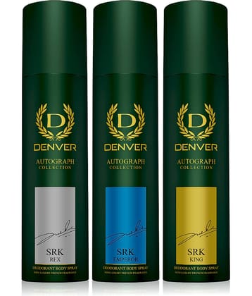 Denver Emperor, King & Rex (140 ml X 3) Deodorant Spray for Men 420 ml ( Pack of 3 )