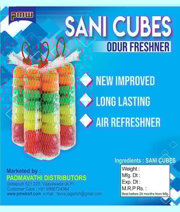 Sanitary Cubes - Naphthalene Cubes - Urinal Cubes - 3 Sets - 36 Cubes