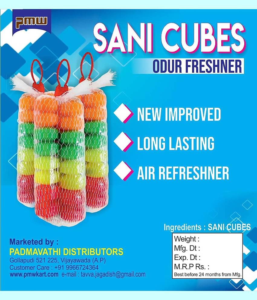 Sanitary Cubes - Naphthalene Cubes - Urinal Cubes - 3 Sets - 36 Cubes