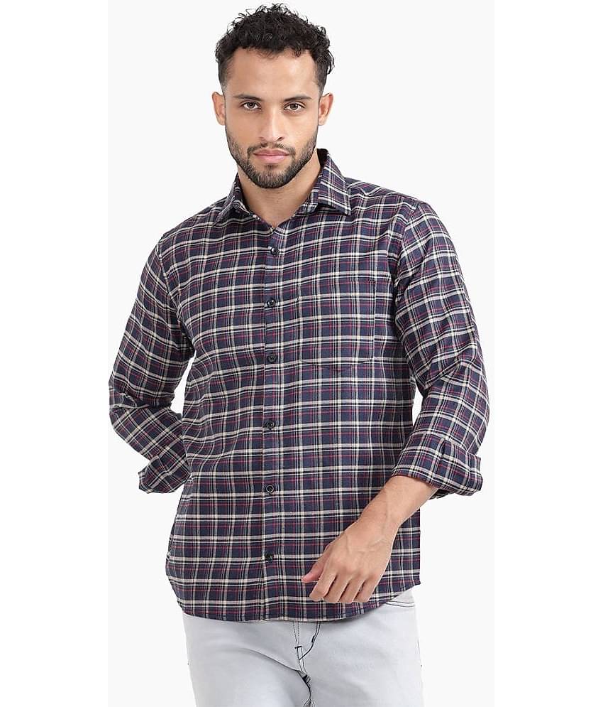 TrendiVastra Cotton Blend Slim Fit Checks Full Sleeves Men's Casual Shirt - Multicolor ( Pack of 1 )