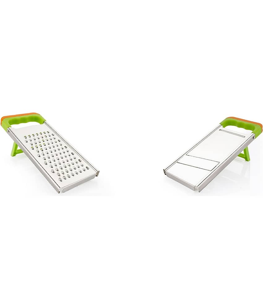 iview kitchenware - Stainless Steel Slicer,Vegetable Grater,Coconut Grater ( Pack of 2 ) - Green