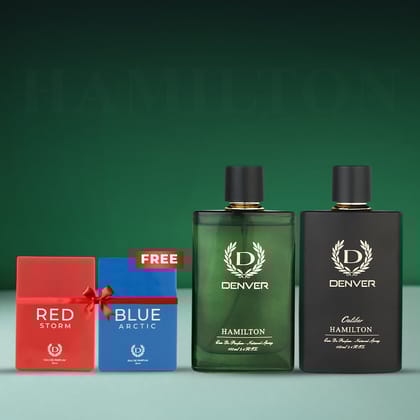 Hamilton & Caliber 100ml Perfume + Free Red Storm & Blue Arctic Perfume 30ml