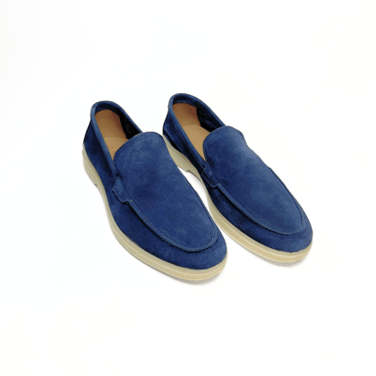 Old Money Suede Leather Loafers (Navy Blue)-6