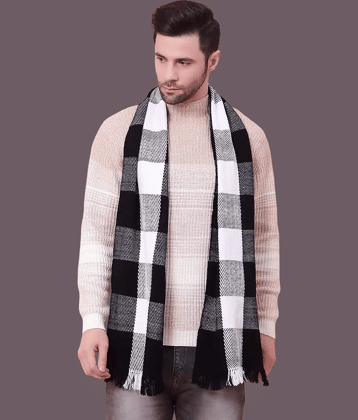 Paryag Black Woolen Men's Scarves ( Pack of 1 )
