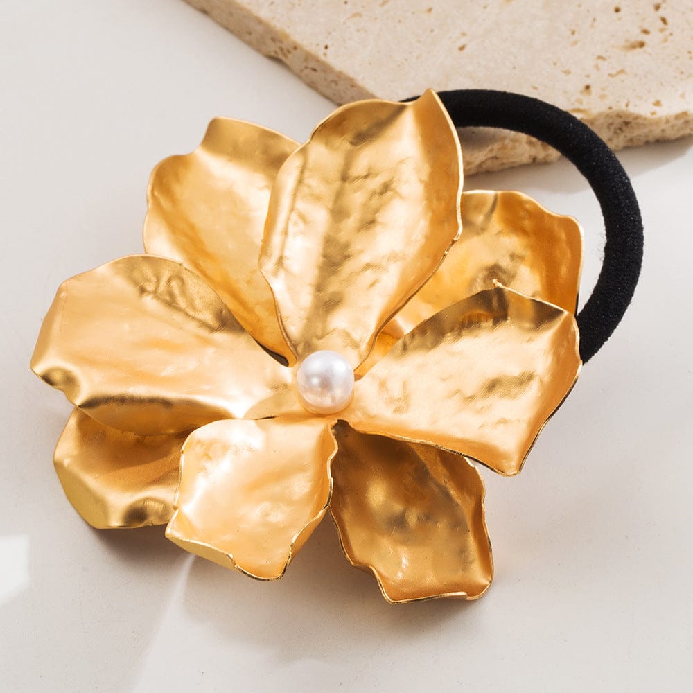 Flower Pearl 18k Gold Plated Silver Anti Tarnish Hair Band Hair Accessories For Women-Gold