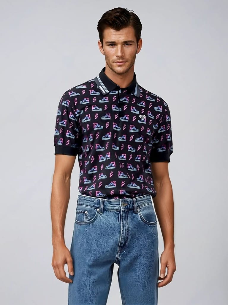 AH Sneaker Head Black Classic Polo