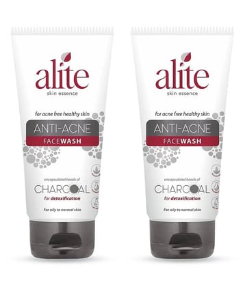 Alite Anti Acne Face Wash with Charcoal to Detoxify Skin for All Skin Types 70g ( Pack of 2 )
