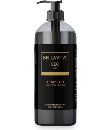 Bella Vita Luxury CEO MAN Body Wash Shower Gel Men's Bodywash 500ml Deep Cleansing Hydrating with Aloe Vera Extract & Charcoal Powder