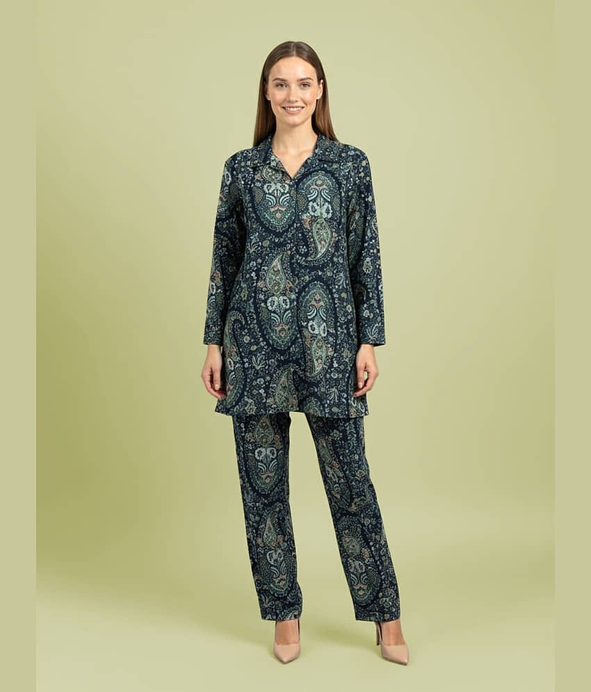 LYRA Women Printed Shirt With Trousers Co-Ord Set ( Multicolor 2 )