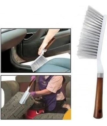 Hard & Long Bristles Cleaning Brush for Car Seat Carpet Mats- Plastic Handle