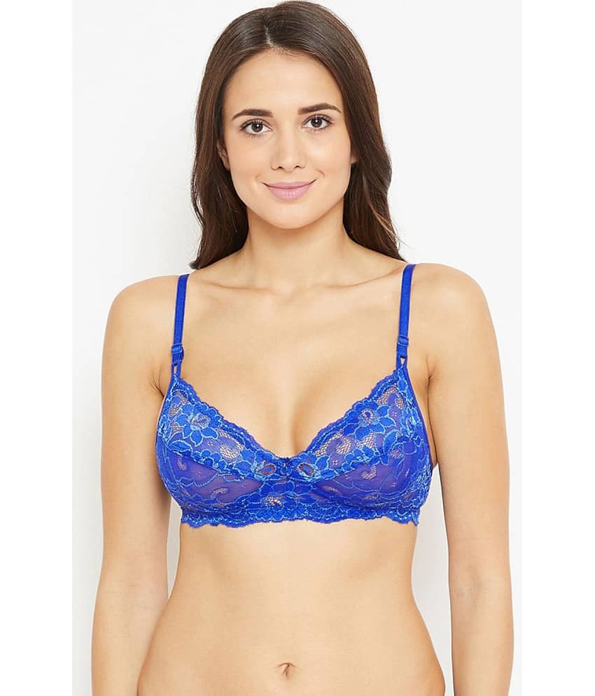 N-Gal Nylon Non Padded Women's Cupless Bra ( Blue )
