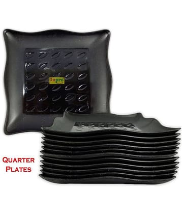 Inpro 12 Pcs Plastic Black Quarter Plate