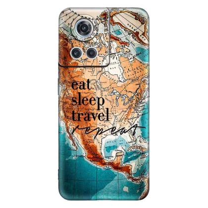 Eat Sleep Travel Oneplus 10R  Premium Emboss cover