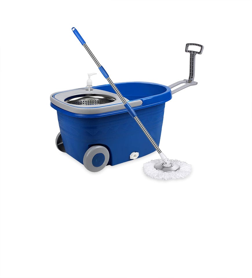 Dimazo Spin Mop |Portable  |With Handle And Spinner Tub |Include Wheel Easy To Move |Microfiber Mop Refills