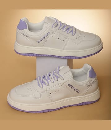 OZZOH White,Purple Women's Sneakers