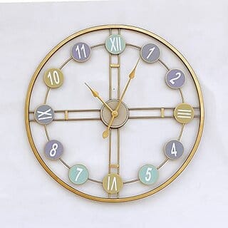 Amhomedecor Analog 64 cm X 64 cm Wall Clock (Multicolor, Without Glass, Standard)