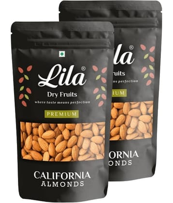 LILA DRY FRUITS California Almonds Raw 200gx2 Pack Natural & Healthy Snacking