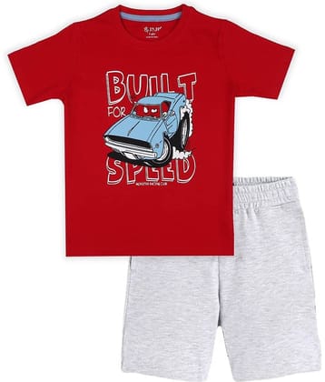 J&JP Pack of 1 Boys Cotton Blend T-Shirt & Shorts Set ( Multicolor )