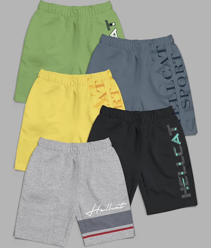 HELLCAT Pack of 5 Girls Cotton Blend Hot Pants ( Multicolor )