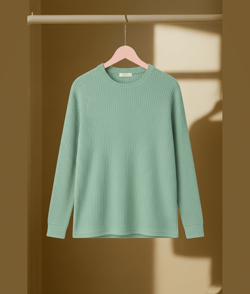 Try This Men Cotton Blend Regular Fit Colorblock T-Shirt ( Sea Green )