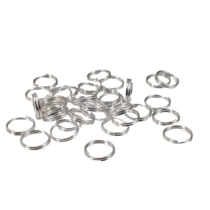 Iron Double Loop Split Jump Rings 8x1.4 MM (175+ Pieces, 25 Grams Wt) Silver Color For Jewellery Making Keychain Crafts-25 Grams (175+ Pieces)