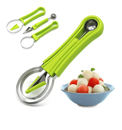 VillWin Green Plastic 4in1 Fruit Scoop ( Set of 1 )