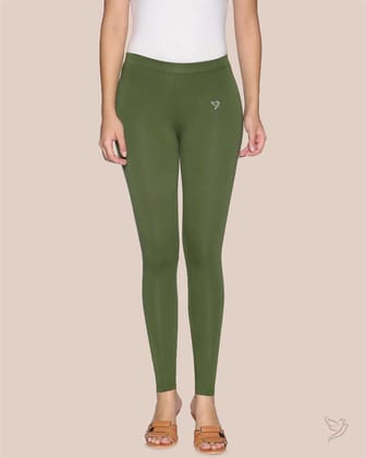 Cotton Ankle Legging - Green Tree-S / Green Tree