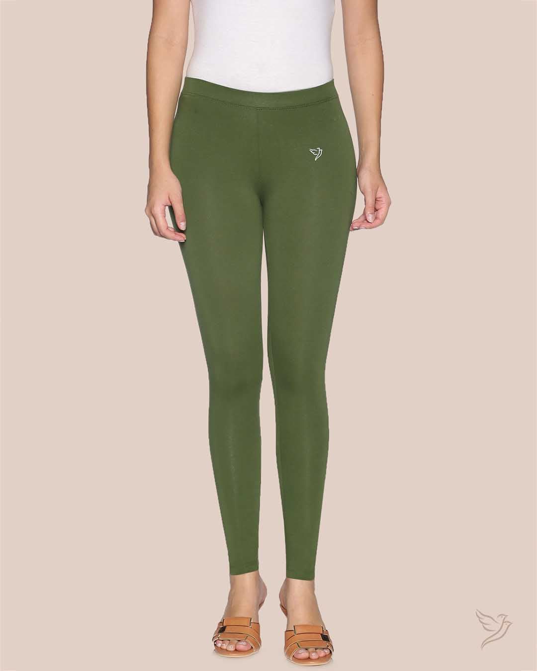 Cotton Ankle Legging - Green Tree-S / Green Tree