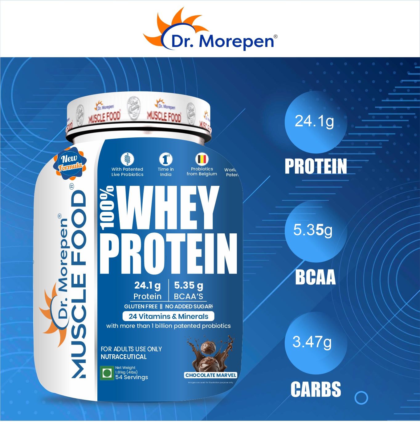 MUSCLE FOOD WHEY PROTEIN 1.81KG-Chocolate