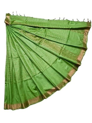Women's Kota Art Silk Steple Saree, Woven In A half Check And Dobby Designed Mini Temple Border