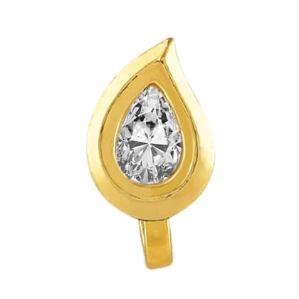 Gold-Plated Teardrop Crystal Nose Pin