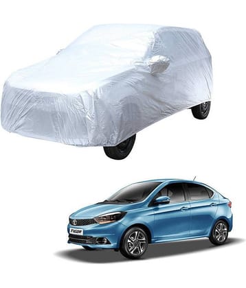 Autoretail Silver Color Dust Proof Car Body Polyster Cover With Mirror Pocket Polyster For Tata Tigor