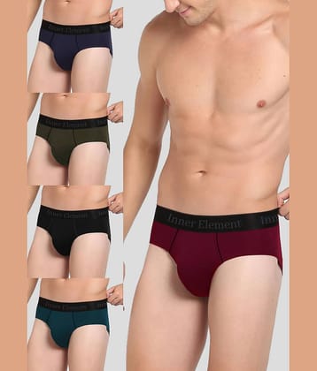 Inner Element Pack of 5 Cotton Briefs For Men's ( Multicolor )