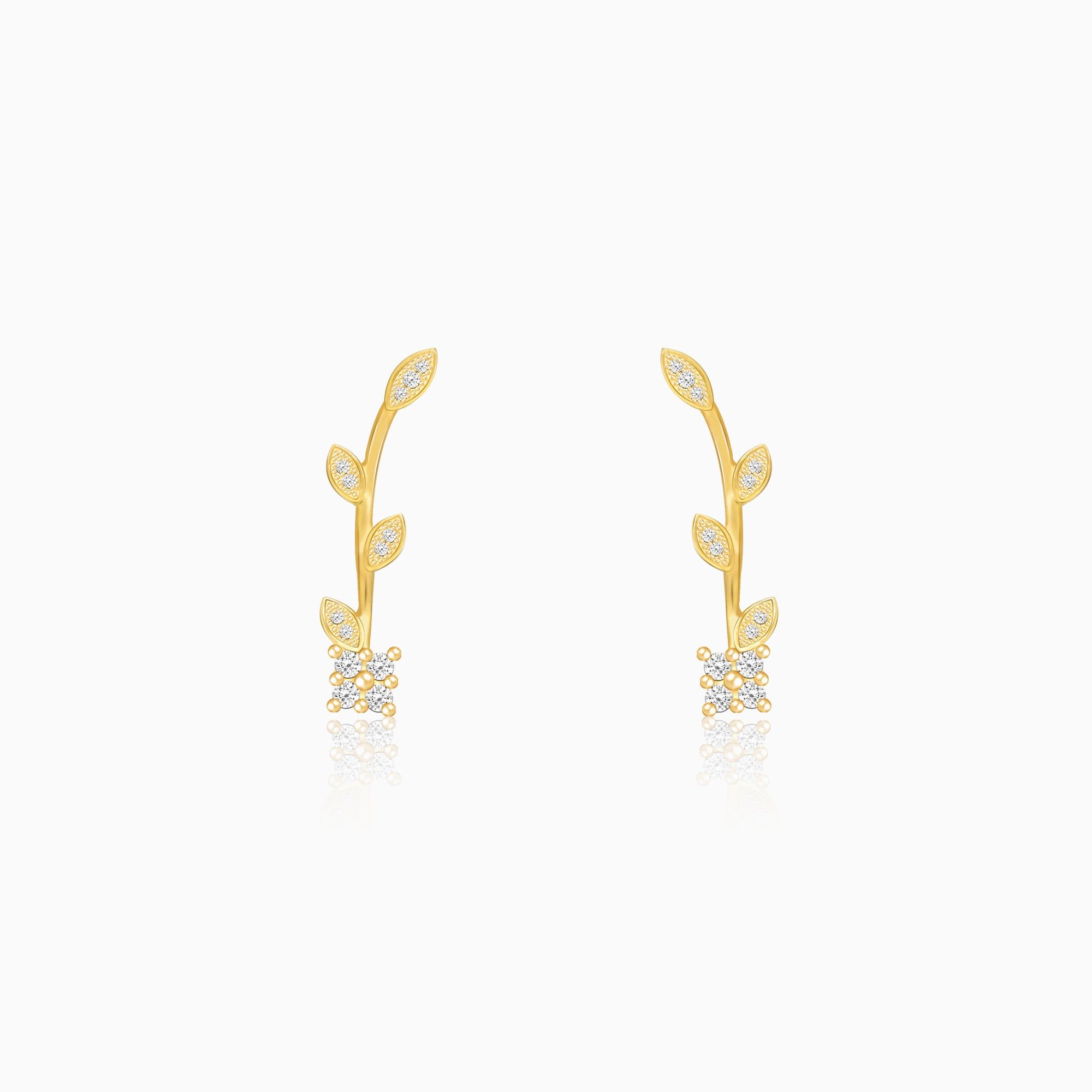 Golden Twig Sparkle Earrings