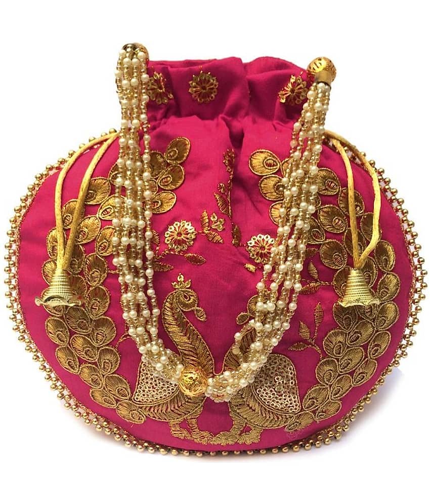 Apratim Pink Silk Potli