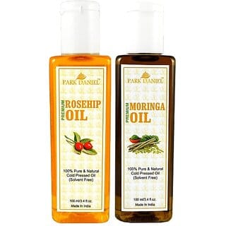 PARK DANIEL Organic Rosehip oil and Moringa oil - Natural &amp; Undiluted combo of 2 bottles of 100 ml (200ml) (200 ml)