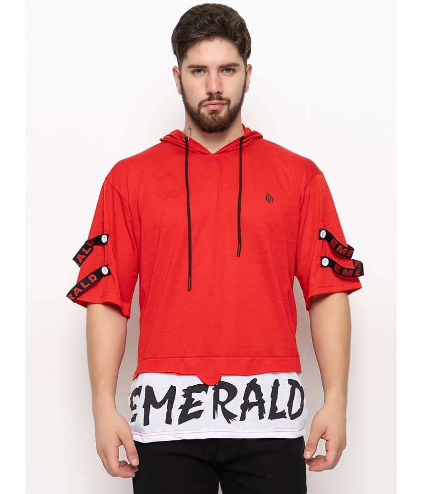 Emerald Pack of 1 Cotton Blend Regular Fit Men's T-Shirt ( Red )