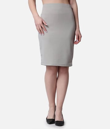 POPWINGS Grey Polyester Women's A-Line Skirt ( Pack of 1 )