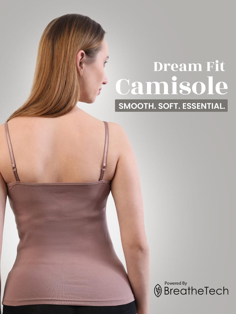 Freecultr Seamless Micromodal Camisole for Women with Adjustable Spaghetti Straps | Lightweight Layering Tank Top Casual Outfits & Sleepwear | Soft Breathable Stretch Fabric-Nude