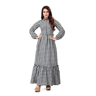 SARINKU Cotton Gown Dress for Women Stylish Western Gown Long One Piece for Girls