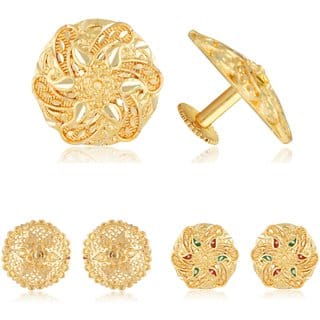 Allure Graceful Alloy Gold Plated Stud Earring Combo set For Women and Girls