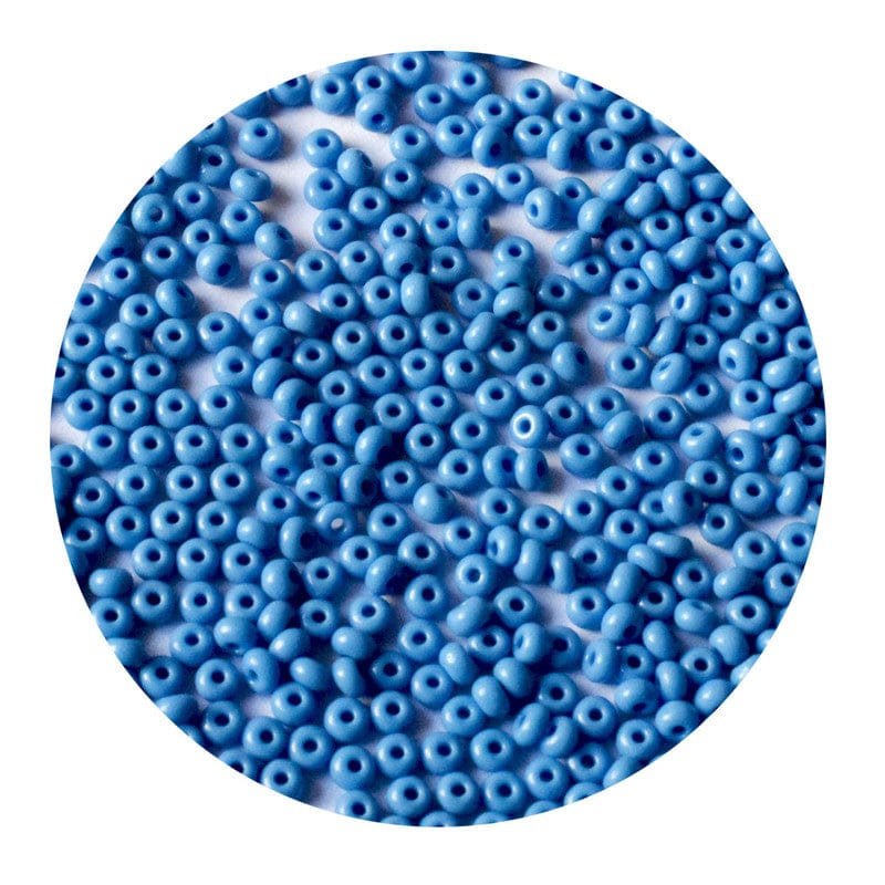 Sky Blue Roundel Glass Seed Beads for Jewelry Making. (CRSB-040)-Per Packet of 50 Gram / 6/0 (4 MM) / Sky Blue