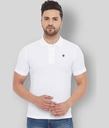 The Million Club Pack of 1 Polyester Regular Fit Solid Half Sleeves Men's Polo T Shirt ( White )